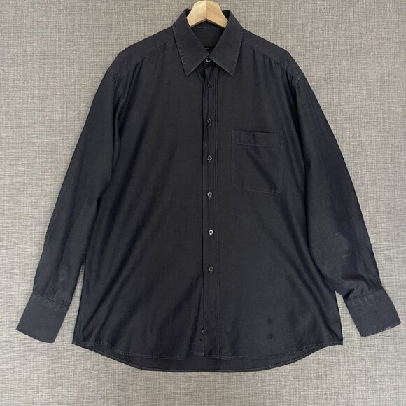 Gucci Other - Gucci Dress Shirt Mens 41/16 Fitted Button-Down Charcoal Gray 100% Cotton